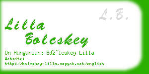 lilla bolcskey business card